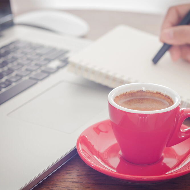 Red Coffee Cup Notepad